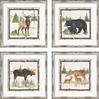 Framed 'Family Cabin 4 Piece Framed Art Print Set' border=