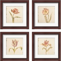 Framed 'Vintage Tulip 4 Piece Framed Art Print Set' border=