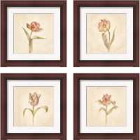 Framed 'Tulip on White 4 Piece Framed Art Print Set' border=