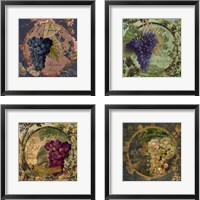 Framed 'Wines of France 4 Piece Framed Art Print Set' border=
