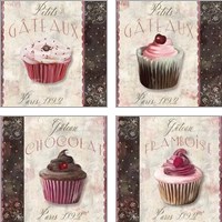 Framed 'Patisserie 4 Piece Art Print Set' border=