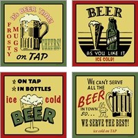 Framed 'Best Beer 4 Piece Art Print Set' border=