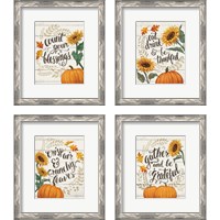 Framed Harvest Delight on White 4 Piece Framed Art Print Set