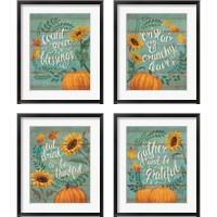 Framed 'Harvest Delight 4 Piece Framed Art Print Set' border=