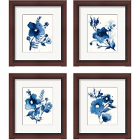 Framed Independent Blooms Blue 4 Piece Framed Art Print Set