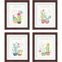 Framed 'Sweet Succulents  4 Piece Framed Art Print Set' border=