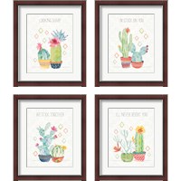 Framed 'Sweet Succulents  4 Piece Framed Art Print Set' border=