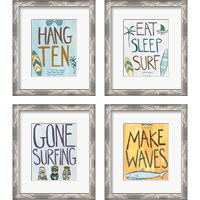 Framed 'Make Waves 4 Piece Framed Art Print Set' border=