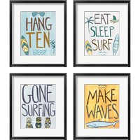 Framed Make Waves 4 Piece Framed Art Print Set