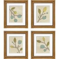 Framed 'Simple Stems 4 Piece Framed Art Print Set' border=