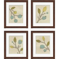 Framed 'Simple Stems 4 Piece Framed Art Print Set' border=