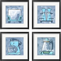 Framed Blue On Blue Appliances 4 Piece Framed Art Print Set