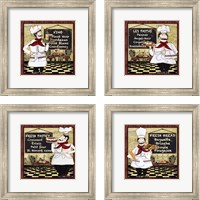 Framed 'Bistro Chef 4 Piece Framed Art Print Set' border=