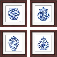 Framed 'Chinoiserie  4 Piece Framed Art Print Set' border=