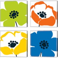 Framed Pop Art Floral  4 Piece Canvas Print Set