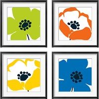 Framed Pop Art Floral  4 Piece Framed Art Print Set