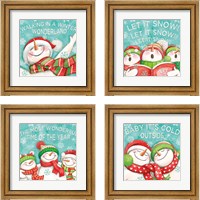 Framed Let it Snow 4 Piece Framed Art Print Set