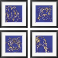 Framed Gilded Animal Blue 4 Piece Framed Art Print Set