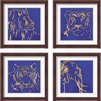 Framed Gilded Animal Blue 4 Piece Framed Art Print Set