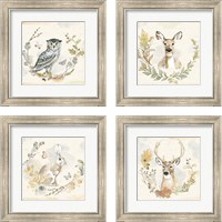 Framed 'Woodland Wreath 4 Piece Framed Art Print Set' border=