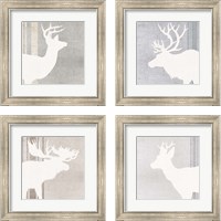 Framed 'Woodland Animal 4 Piece Framed Art Print Set' border=