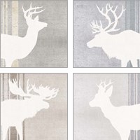 Framed 'Woodland Animal 4 Piece Art Print Set' border=