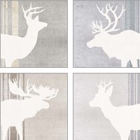 Framed Woodland Animal 4 Piece Art Print Set