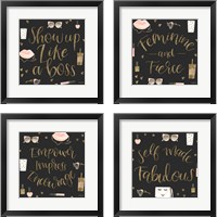 Framed 'Boss Ladies Black 4 Piece Framed Art Print Set' border=