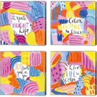 Framed 'Abstract Affirmations 4 Piece Canvas Print Set' border=