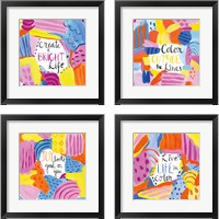 Framed 'Abstract Affirmations 4 Piece Framed Art Print Set' border=