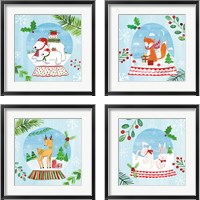 Framed Snow Globe Animals 4 Piece Framed Art Print Set
