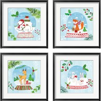 Framed Snow Globe Animals 4 Piece Framed Art Print Set