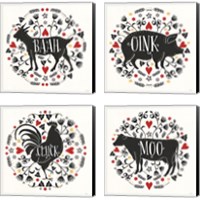 Framed 'Otomi Farm 4 Piece Canvas Print Set' border=