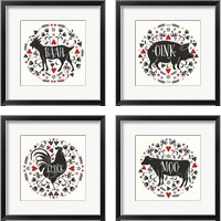 Framed 'Otomi Farm 4 Piece Framed Art Print Set' border=