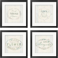 Framed Floursack Florals 4 Piece Framed Art Print Set