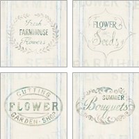 Framed 'Floursack Florals 4 Piece Art Print Set' border=