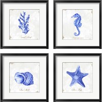 Framed Blue Sea Life 4 Piece Framed Art Print Set