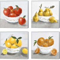 Framed 'Oranges & Lemons 4 Piece Canvas Print Set' border=