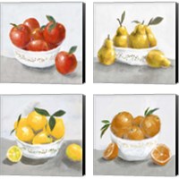 Framed 'Oranges & Lemons 4 Piece Canvas Print Set' border=