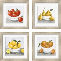 Framed 'Oranges & Lemons 4 Piece Framed Art Print Set' border=