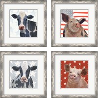 Framed 'Patriotic Farm 4 Piece Framed Art Print Set' border=