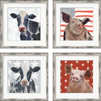 Framed 'Patriotic Farm 4 Piece Framed Art Print Set' border=