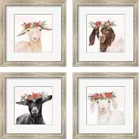 Framed Garden Goat 4 Piece Framed Art Print Set