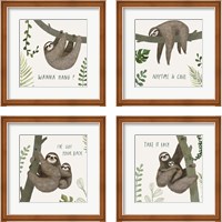 Framed 'Sloth Sayings 4 Piece Framed Art Print Set' border=
