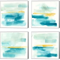 Framed 'Liquid Horizon 4 Piece Canvas Print Set' border=