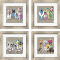 Framed 'Fancypants Wacky Dogs 4 Piece Framed Art Print Set' border=