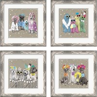 Framed 'Fancypants Wacky Dogs 4 Piece Framed Art Print Set' border=