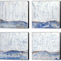 Framed 'Blue Highlands  4 Piece Canvas Print Set' border=