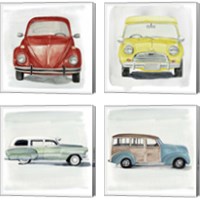 Framed Classic Autos 4 Piece Canvas Print Set