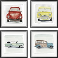 Framed 'Classic Autos 4 Piece Framed Art Print Set' border=